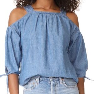 Madewell Cold Shoulder Chambray 3/4 Shirt